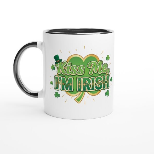 🍀 Kiss Me, I’m Irish – Lucky Shamrock Mug 11oz Ceramic Mug Ceramic Black
