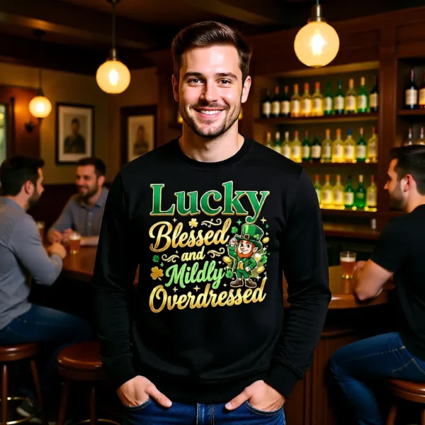 Lucky, Blessed, and Mildly Overdressed – St. Patrick’s Day Leprechaunn Sweatshirt