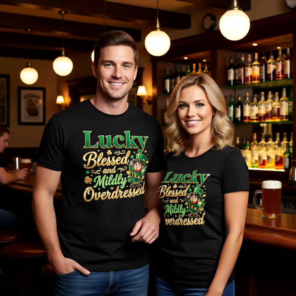 Lucky, Blessed, and Mildly Overdressed – St. Patrick’s Day Leprechaun T-Shirt