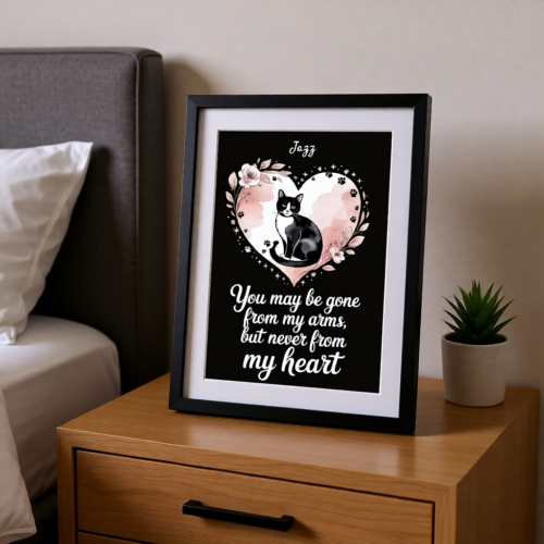 Tuxedo Cat Memorial Canva Template | Pet Loss Tribute Printable | Cat Remembrance Poster | Personal Use Digital Download