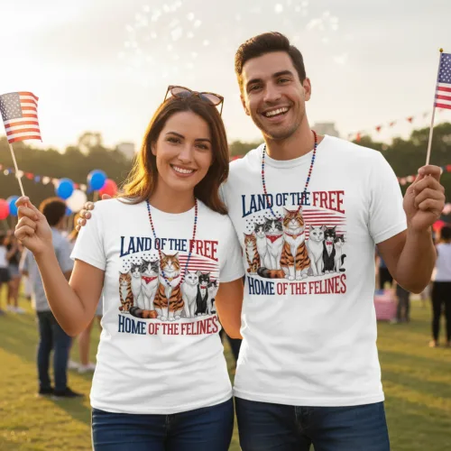 Land of the Free, Home of the Felines – Patriotic Cat Lover Design